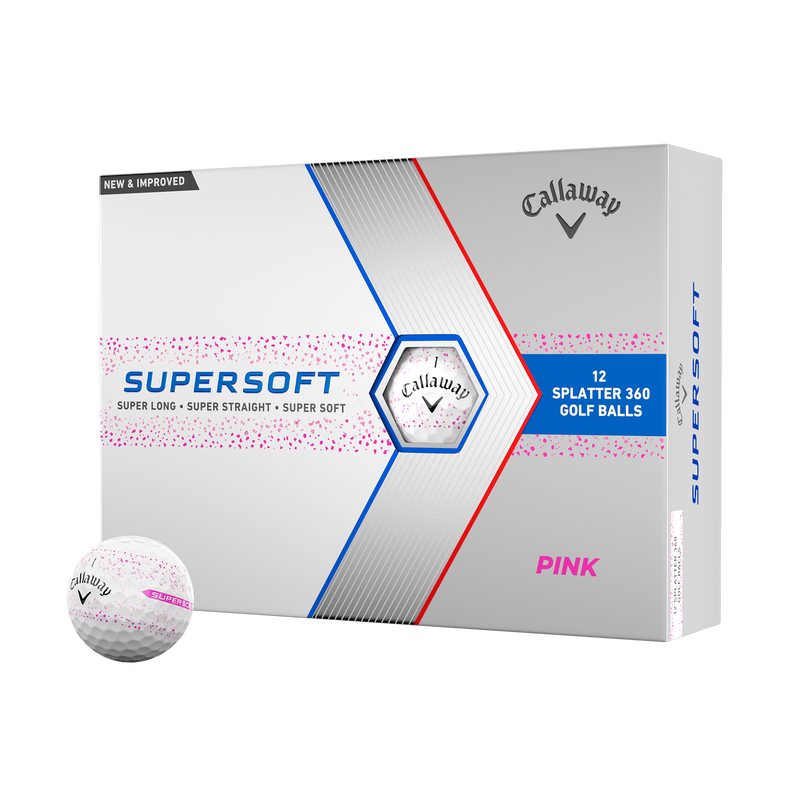 Supersoft Splatter 360 Pink Golf Balls - View 1