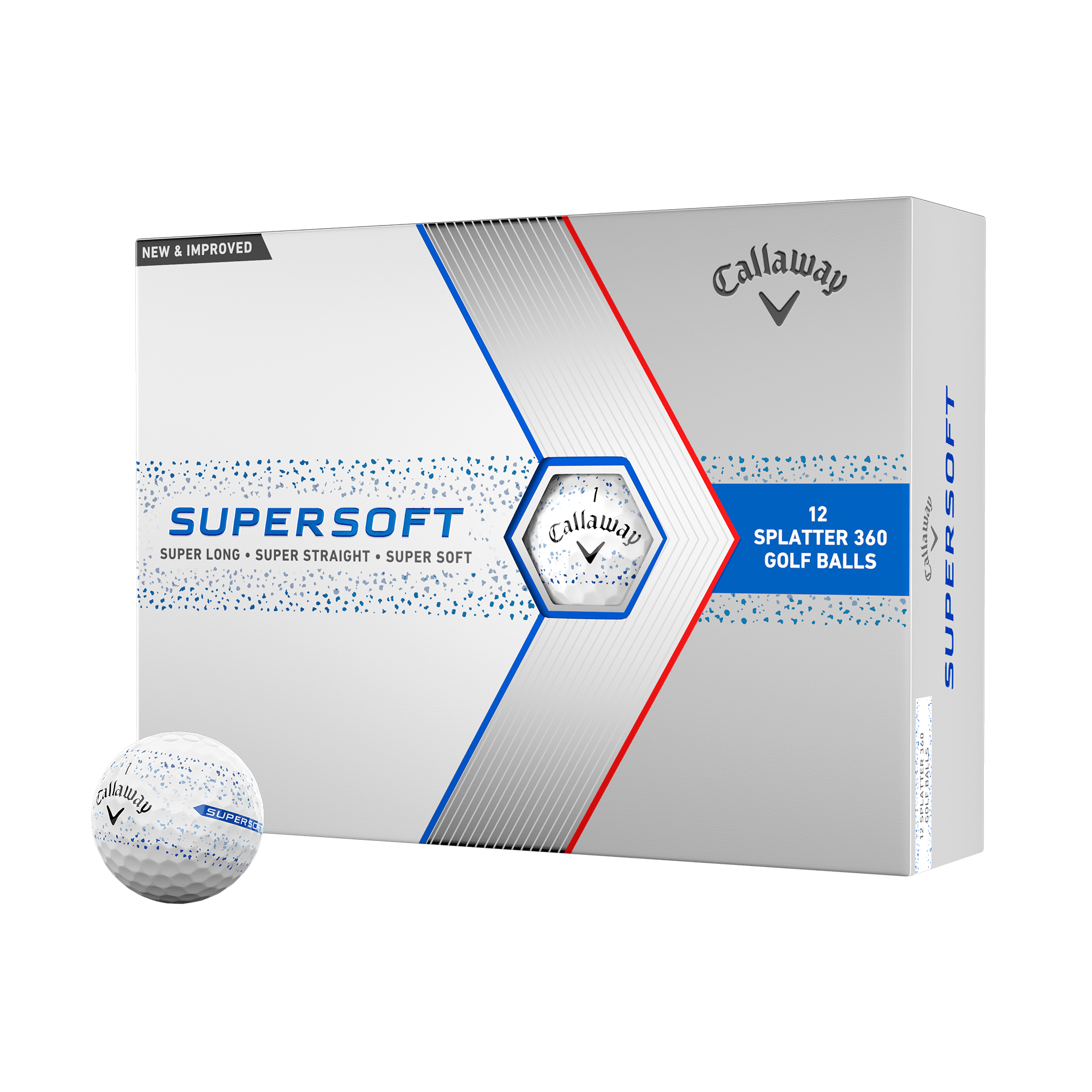 Supersoft Splatter 360 Blue Golf Balls